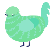 A spring and mint chicken with a bar pattern