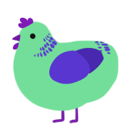 A spring and indigo chicken with a neck-band pattern