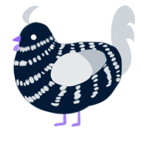 A tumblr and mist chicken with a bar pattern