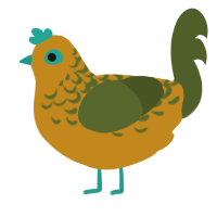 moldy orange, a ochre and olive chicken with a half-lace pattern