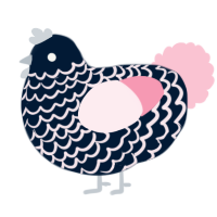 A tumblr and rose chicken with a lace pattern