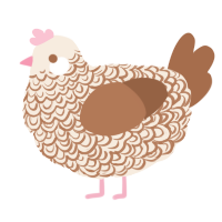 A cream and brown chicken with a double-lace pattern