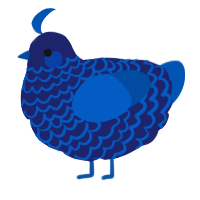 A navy and ultramarine chicken with a lace pattern