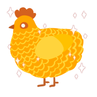 A orange and honey chicken with a lace pattern