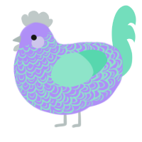 Crochet Beanie, a lilac and mint chicken with a double-lace pattern