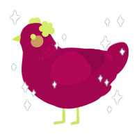 A maroon chicken with a neck-band pattern