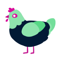 A tumblr and spring chicken with a head pattern