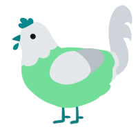 A spring and mist chicken with a head pattern