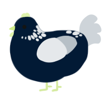 A tumblr and mist chicken with a neck-speckle pattern