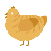 A honey and orange chicken with a half-bar pattern