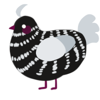 A sable and mist chicken with a bar pattern