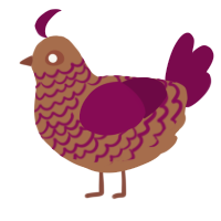 A brown and wine chicken with a lace pattern