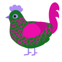 (unnamed), a leaf and fuchsia chicken with a lace pattern