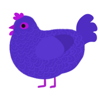A indigo chicken with a double-lace pattern