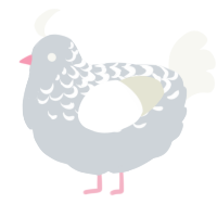 A mist and white chicken with a half-lace pattern