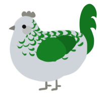 A mist and leaf chicken with a half-lace pattern