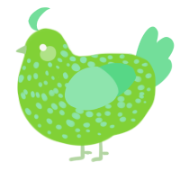 A grass and spring chicken with a speckle pattern