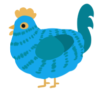 tbn, a sky and sea chicken with a bar pattern