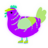 A amethyst and lemon chicken with a half-bar pattern