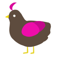 A bark and fuchsia chicken