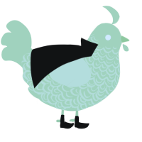 A gluppy chicken with a double-lace pattern