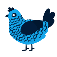 Megalodon, a sky and tumblr chicken with a lace pattern