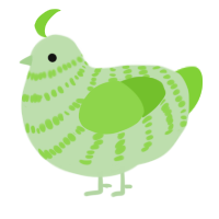 A gluppy and grass chicken with a bar pattern