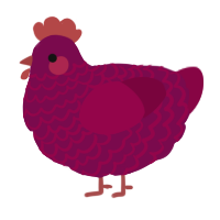 Gisela, a wine and maroon chicken with a lace pattern
