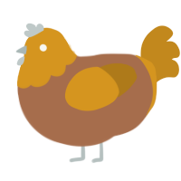 Curry, a brown and ochre chicken with a head pattern