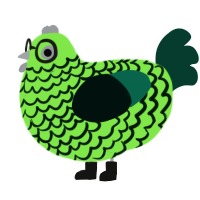 A violet and rose chicken with a lace pattern