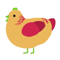 A honey and crimson chicken with a neck-band pattern