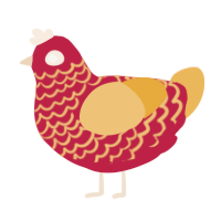 (unnamed), a crimson and honey chicken with a lace pattern