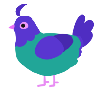 (unnamed), a turquoise and indigo chicken with a head pattern