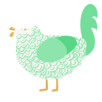minty fresh, a white and spring chicken with a double-lace pattern
