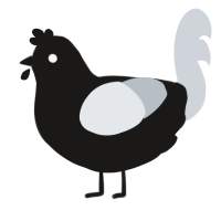 Pulsar, a sable and mist chicken