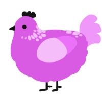 (unnamed), a orchid and lavender chicken with a neck-speckle pattern