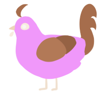 A lavender and brown chicken