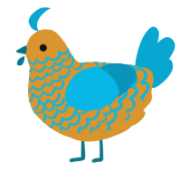 Poolside, a orange and cerulean chicken with a lace pattern