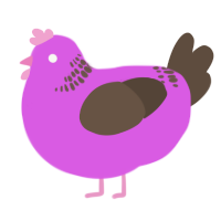Weird, a orchid and bark chicken with a neck-band pattern