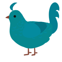 (unnamed), a teal and sea chicken with a half-lace pattern