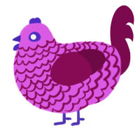 A orchid and wine chicken with a lace pattern