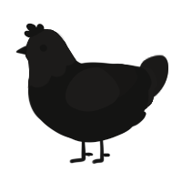(unnamed), a black and sable chicken with a head pattern