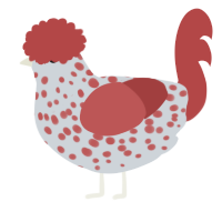 (unnamed), a mist and red chicken with a speckle pattern