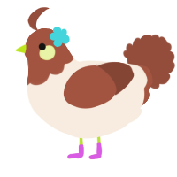 Cosmo, a cream and russet chicken with a head pattern