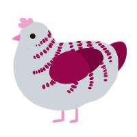 (unnamed), a mist and maroon chicken with a half-bar pattern