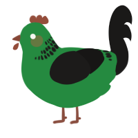 jokar stepdad, a viridian and sable chicken with a neck-band pattern