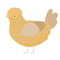 Fried Chicken, a honey and beige chicken with a lace pattern