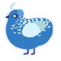A sapphire and gluppy chicken with a half-lace pattern