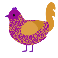 (unnamed), a plum and orange chicken with a double-lace pattern