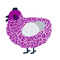 A plum and mist chicken with a double-lace pattern